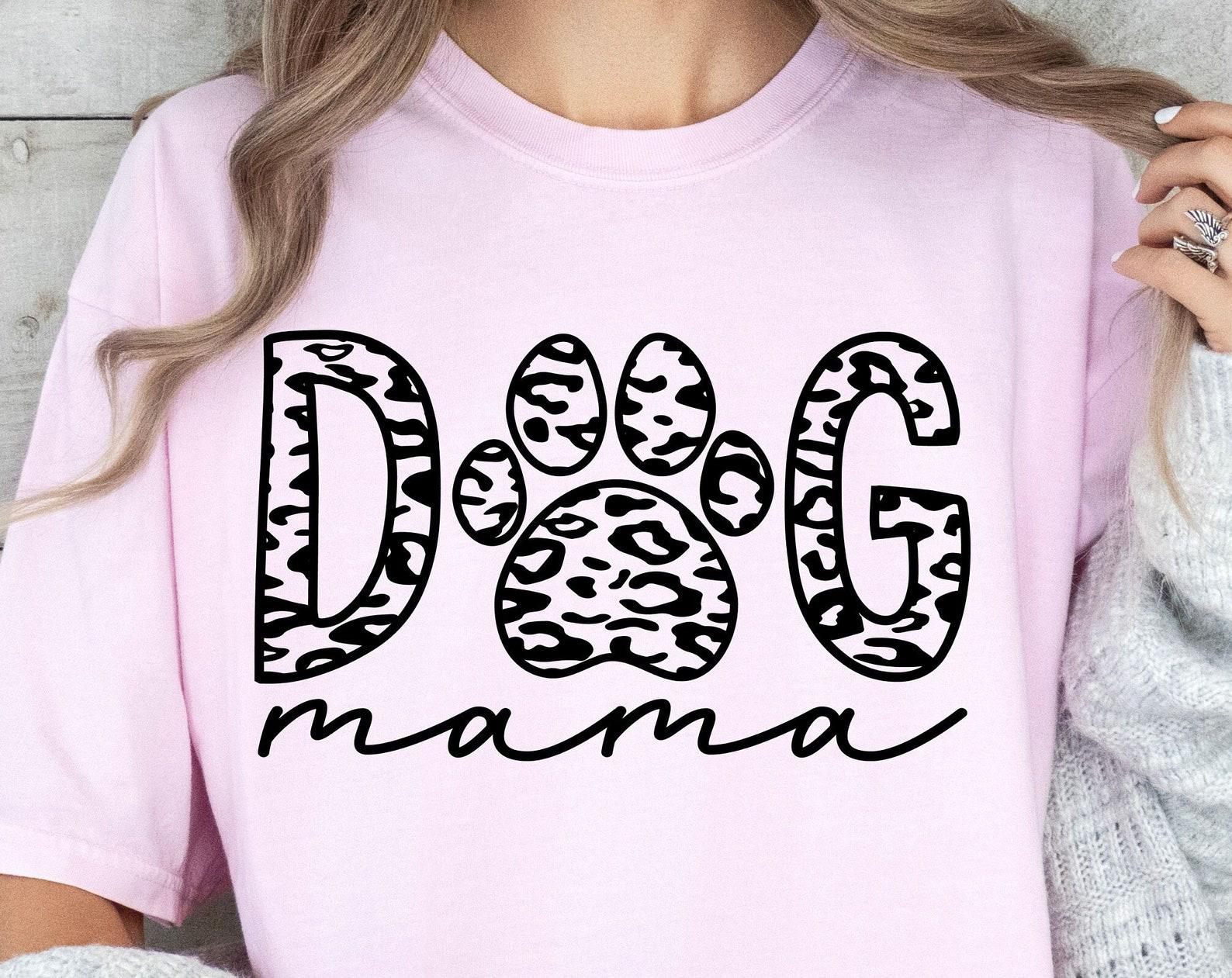 Dog Mama T-Shirt – Comfort Colors Paw Print Graphic Tee XL