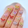 50Pcs New Cute Mini 9*11mm Shiny Butterfly Flat Back Resin Scrapbooking DIY Jewelry Craft Decoration Accessories