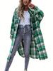Winter New Cross-border Women's Clothing European And American Loose Casual All-match Mid-length Plaid Shirt Long-sleeved Jacket