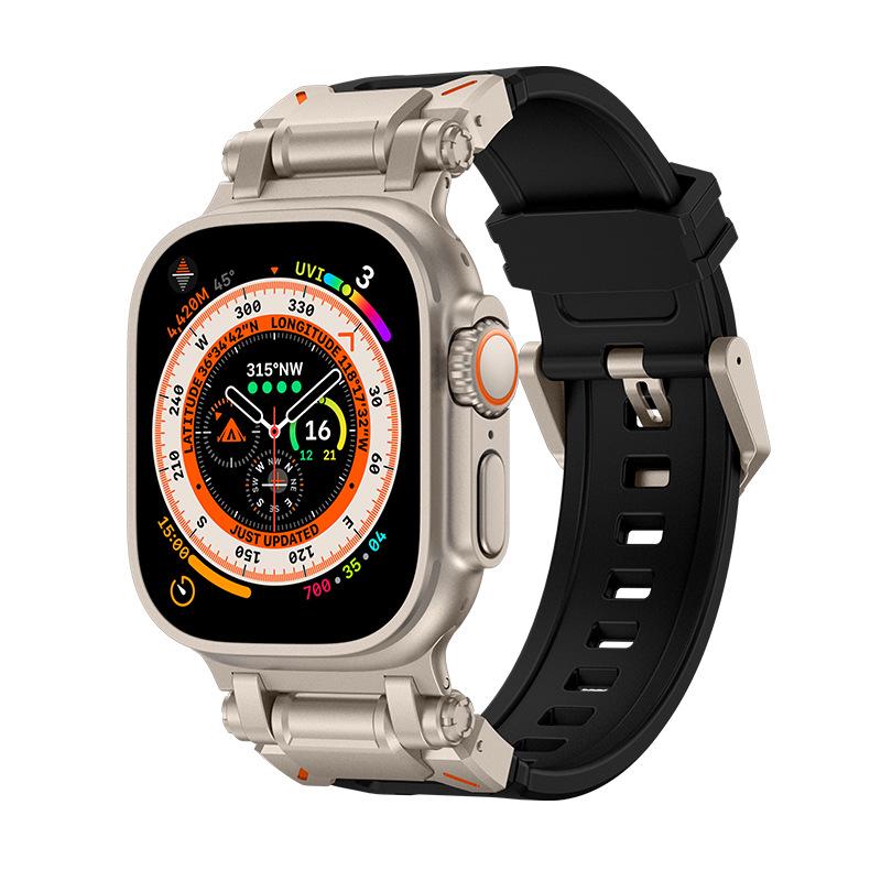 Compatible Silicone Explorer Band for Apple Watch Series 8, 9, and Ultra Models