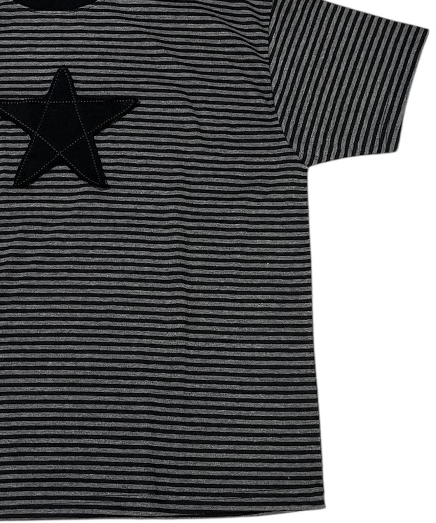 SK8ER ROCK Star Stripe Soft T-Shirt ((Dark Gray*Black))