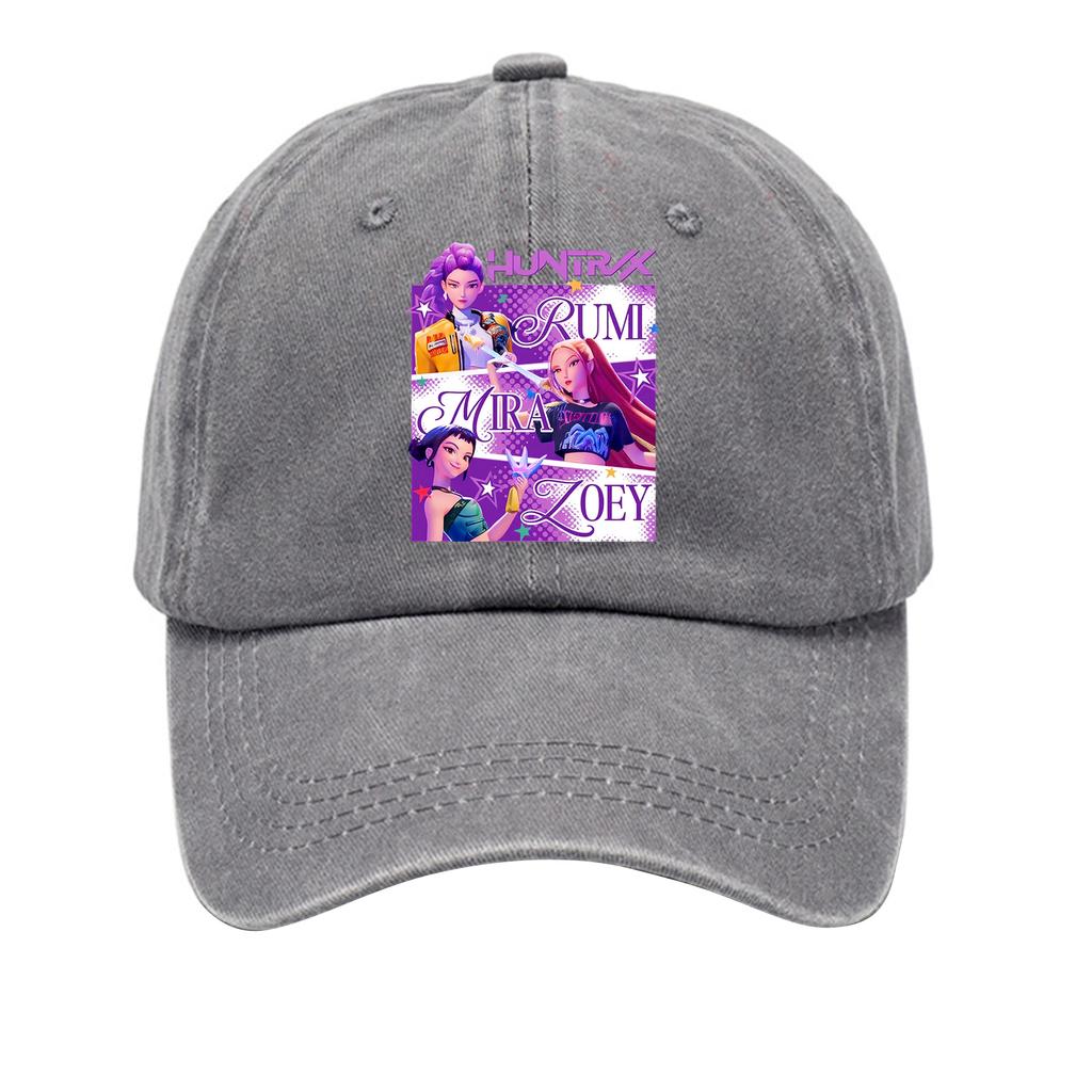 Washed Cotton Baseball Cap With Printed Distressed Soft Top Denim Hat For Men, European And American Retro Hat