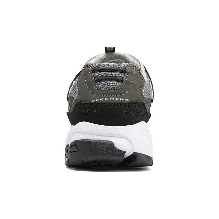 Skechers Stamina Mesh Leather Comfortable Versatile Low-Top Casual Shoes Men Sneaker Gray Black 50988-CCBK