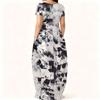 Women Loose Round Neck Short Sleeve Gown Plus Size Stylish Outfit Ideal For Summer Outdoor Activities