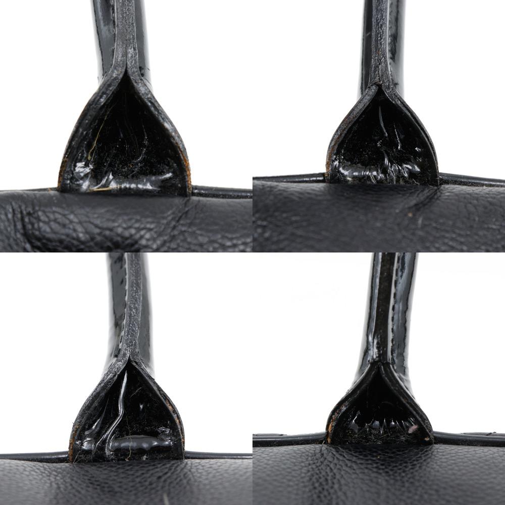 Chanel Matelasse Boston Bag Logo Black Caviar Skin/enamel Women Used