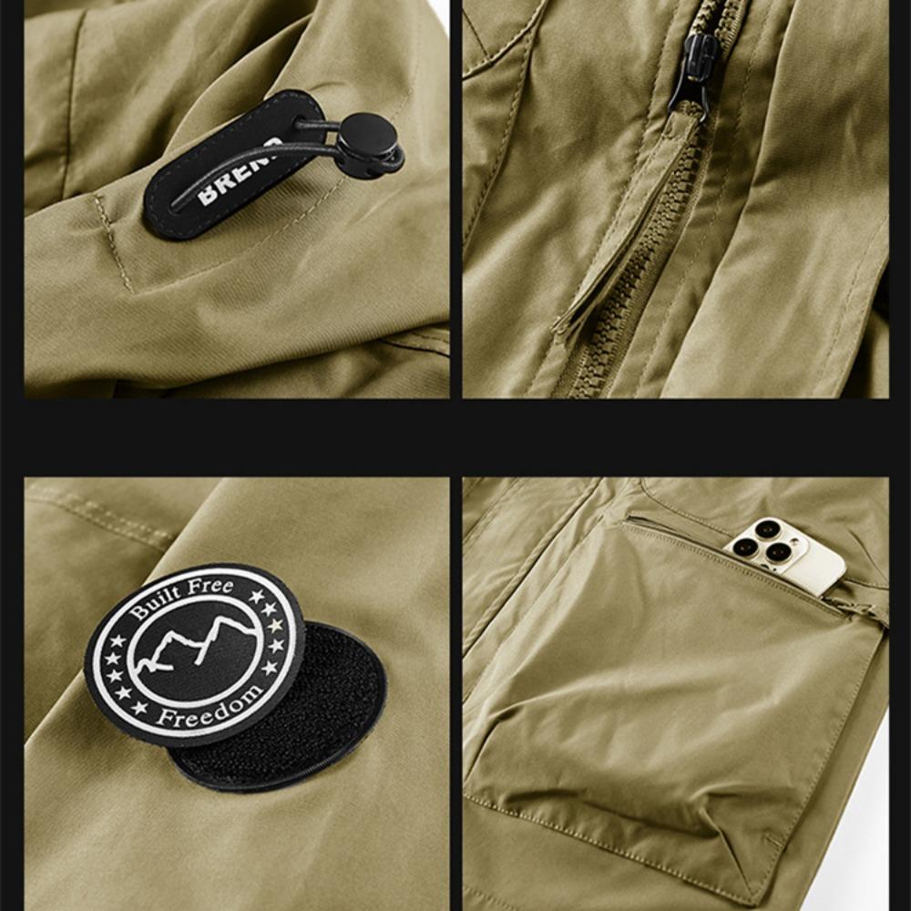 Winter Multiple Pockets Man Coats Loose Leisure Solid Windproof Tops New Man Coat Autumn Coats Man