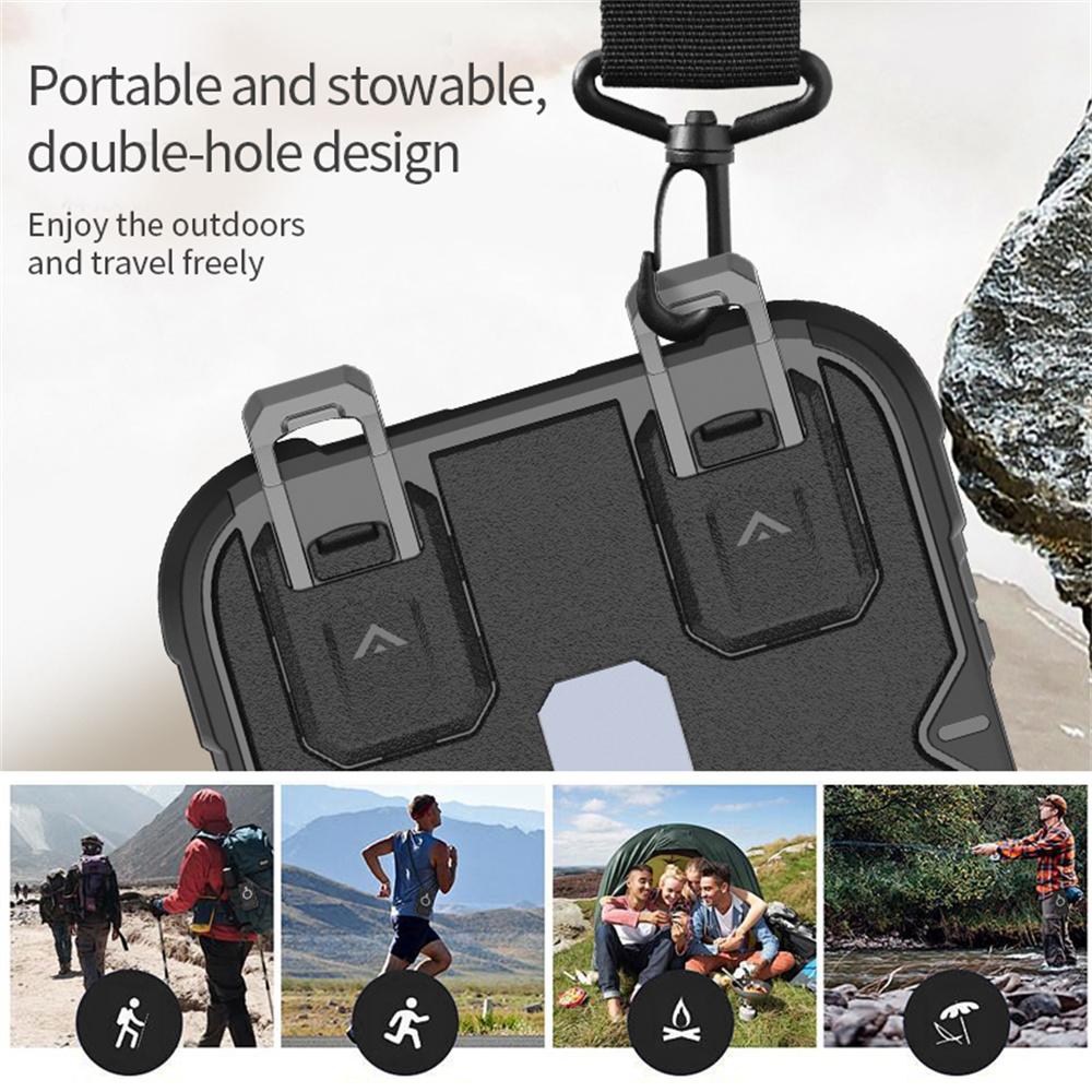 For iPhone 16 Pro Case Compatible with MagSafe PC+TPU Kickstand Phone Cover with Lanyard