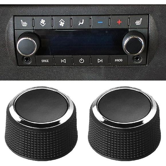 2Pc Rear Control Knobs Audio Radio Buick Compatible for GMC Acadia/Cadillac Escalade/Chevrolet Silverado/Buick Enclave Tuning Knob 2291-2547 Audio