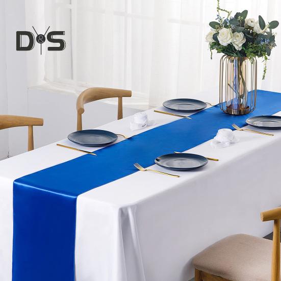 Satin Table Runner 108 X 12 Inch Wrinkle-Free Table Runner Solid Color Table Runner for Wedding Birthday Parties Banquets Dining Table Decor