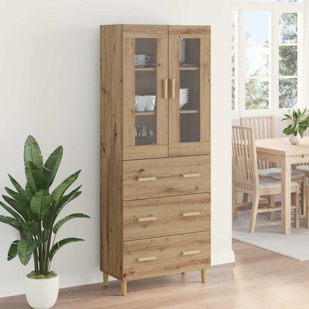 Highboard with Drawers Artisan Oak 69.5 X 34 X 180 Cm