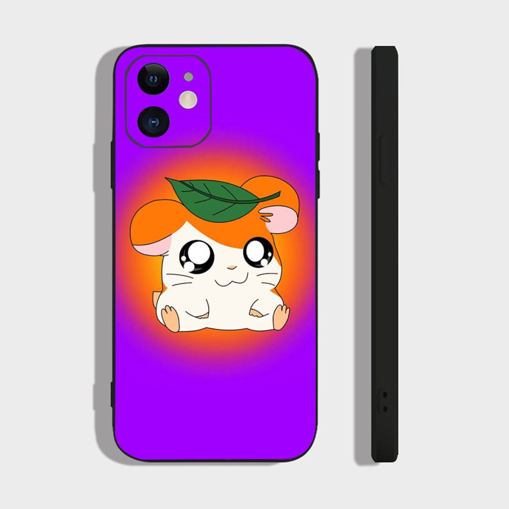 Cartoon Anime H-Hamtaro Phone Case For IPhone 17 Air 16 15 14 13 Pro Max 11 12 Black Silicone Cover