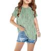 Summer Children's Fashionable Casual Simple 3D Printed Tops Kids Round Neck Pullover Short Sleeved T Shirt