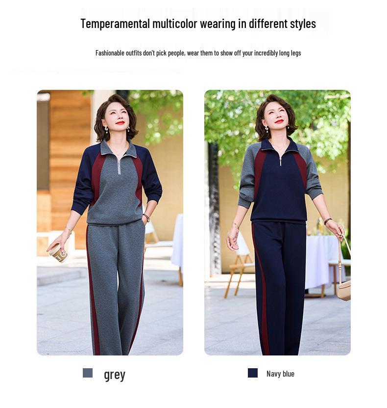 Sportliches Herbst-Zweiteiler-Set für Mama: Freizeit-Sportbekleidung für Frauen mittleren Alters