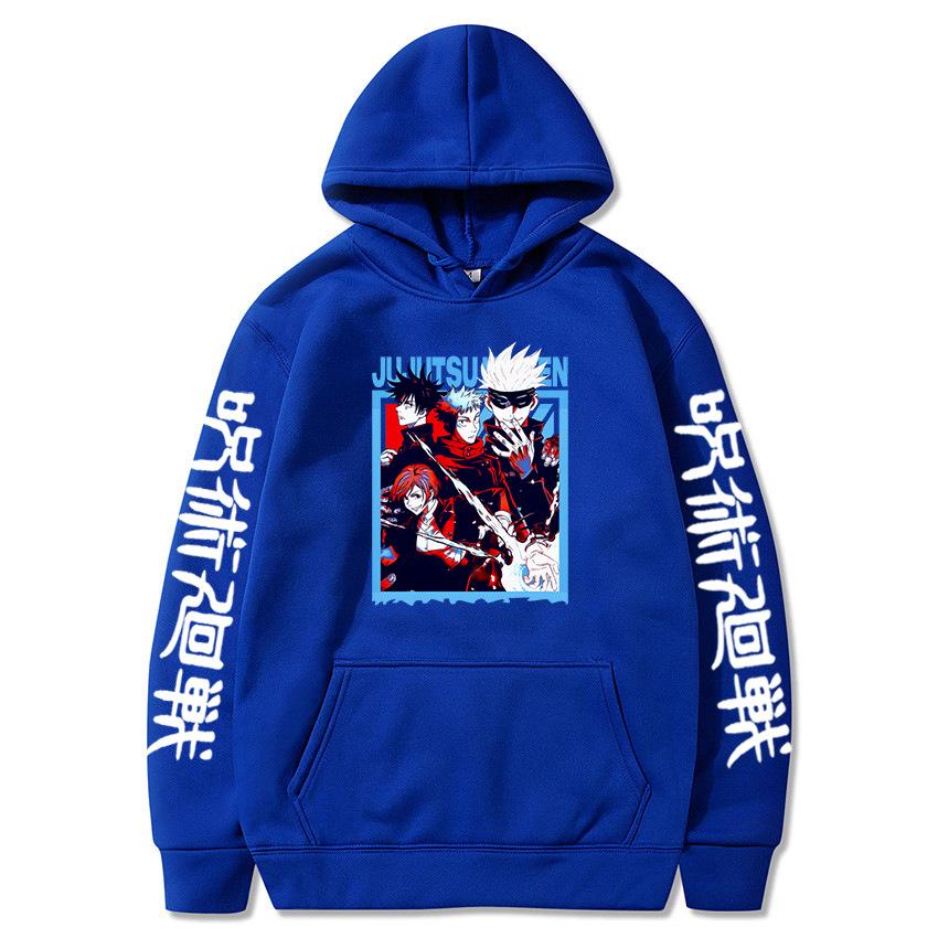 Jujutsu Kaisen Anime Pullovers Graphic Hoodies Vintage Oversized Hooded Hip Hop Long Sleeves Hoodie Men Women Clothes