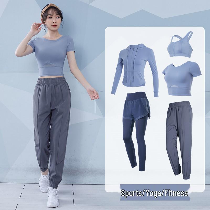 

Women s Slim Yoga Set with Chest Pads - Lightweight Spring/Summer Sports Top for Running & Jump Rope Fitness M (Approx. 48-52 kg)