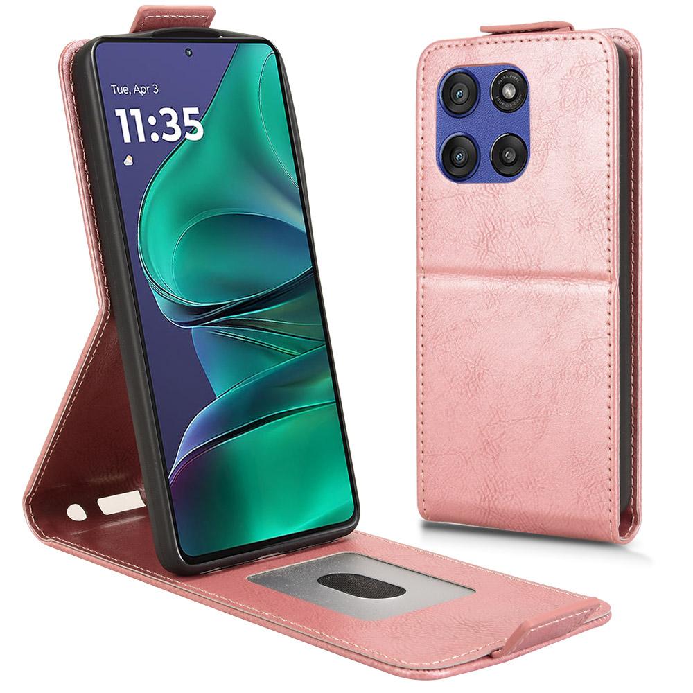 

For Motorola Moto G Stylus 5G (2025)/Edge 60 Stylus 5G Stand Case Magnetic Clasp Vertical Flip Leather Phone Cover with Card Holder C