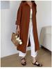 Cardigan Lungo Stile Coreano Sopra il Ginocchio con Revers Camicia Parasole 2025