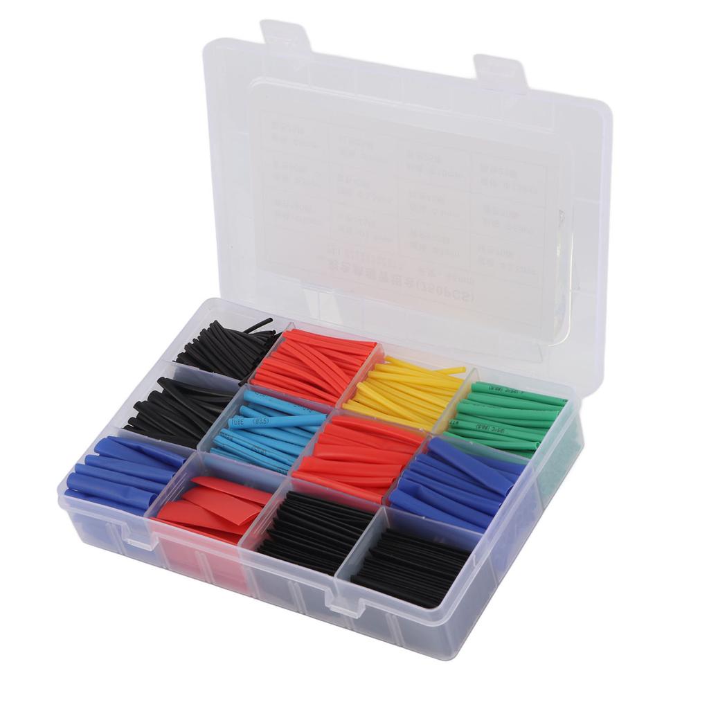 750Pcs Heat Shrink Tubing Kit 2:1 PE Electrical Cable Sleeve Wire Wrap Set Assortment