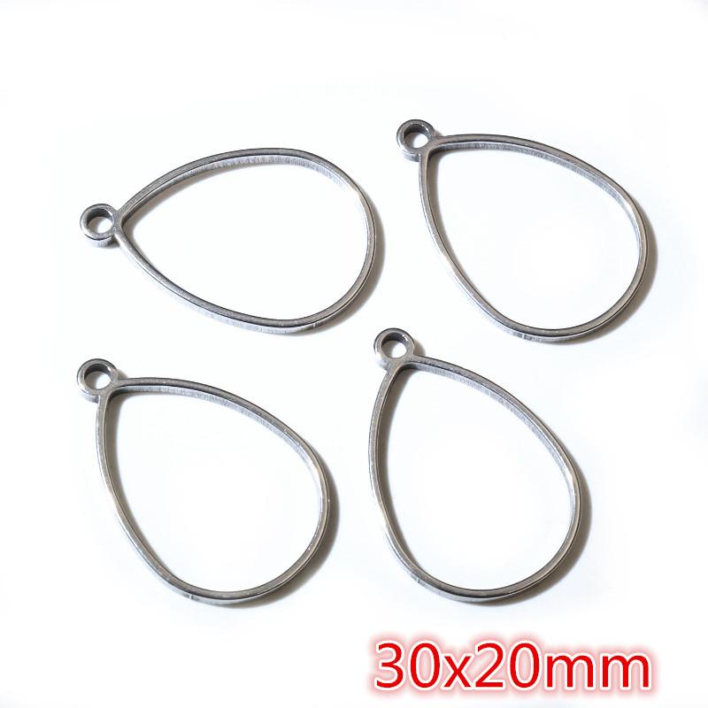 10pcs Oval Round Heart Moon Geometric Shape Stainless Steel Frame Bezel Rings For DIY Neckalce Pendant Charms Jewelry Makings