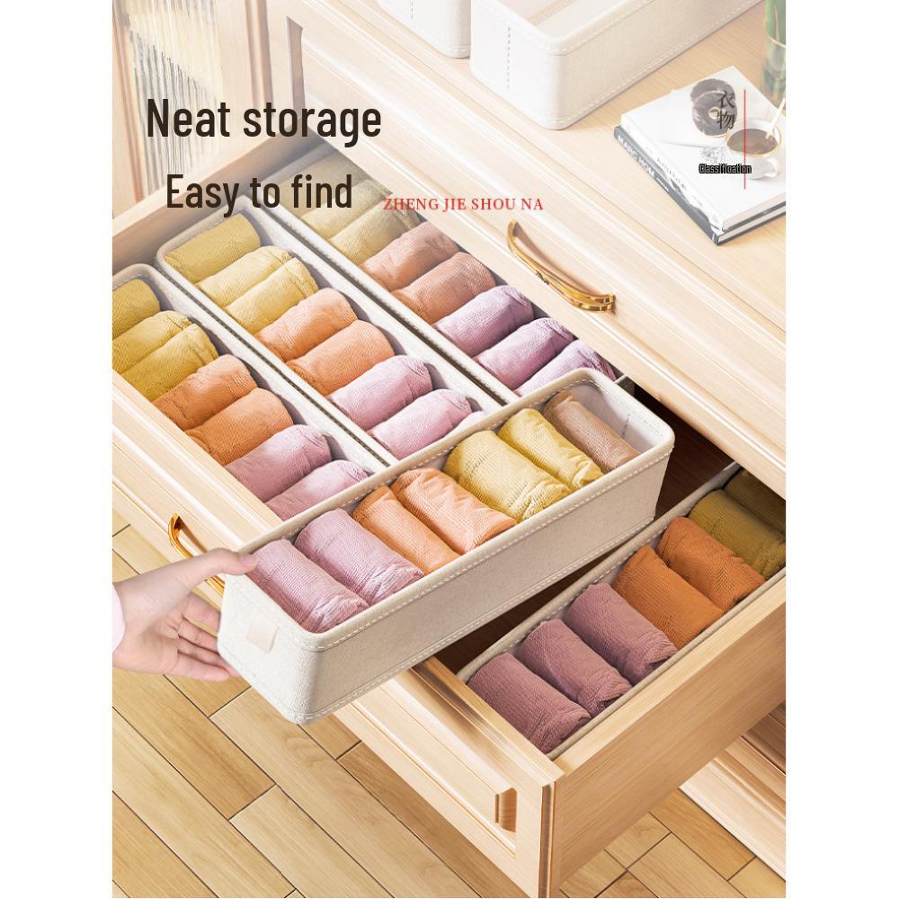 Men's Cotton & Linen Underwear and Socks Storage Box