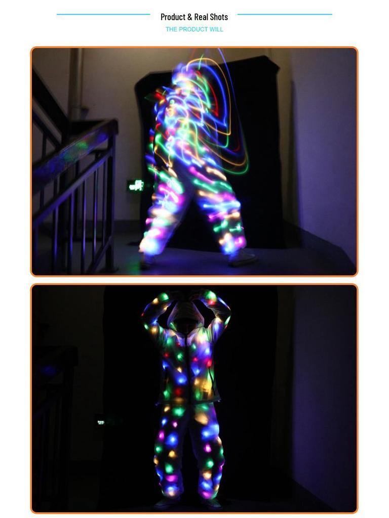 LED Luminous Hoodie: Colorful Flashing Disco Set with Lights