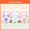 Adorable Cartoon Plush Bunny Keychain Short Fur Stuffed Animal Toy 11cm