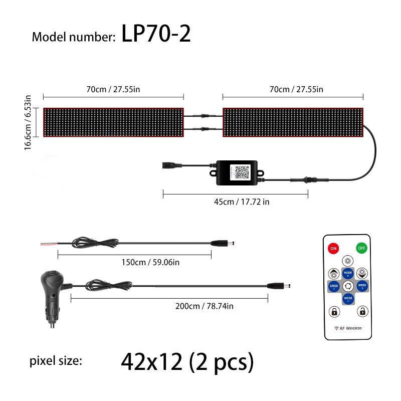 LED Car Soft Screen - Bluetooth APP-Controlled Flexible Window Display: Full-Color Smart Devil's Eye