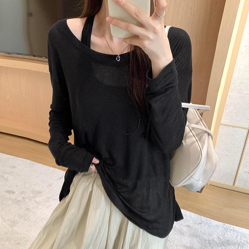 

Солнцезащитная накидка для женщин, тонкая, для ленивых и расслабленных, удобная и универсальная футболка с длинным рукавом M