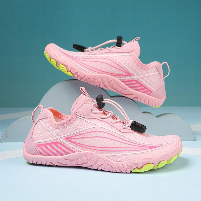 

Children s sports Five-finger creek shoes Anti-cut beach shoes Hiking water park Swimming Outdoor barefoot wading 34 розовый