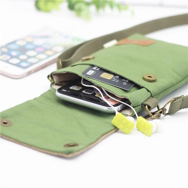 Canvas Women's Coin Purse Shoulder Crossbody Bag Brands 2024 Ladies Handbag Female Phone Wallet Money Pouch Carteira for Girls