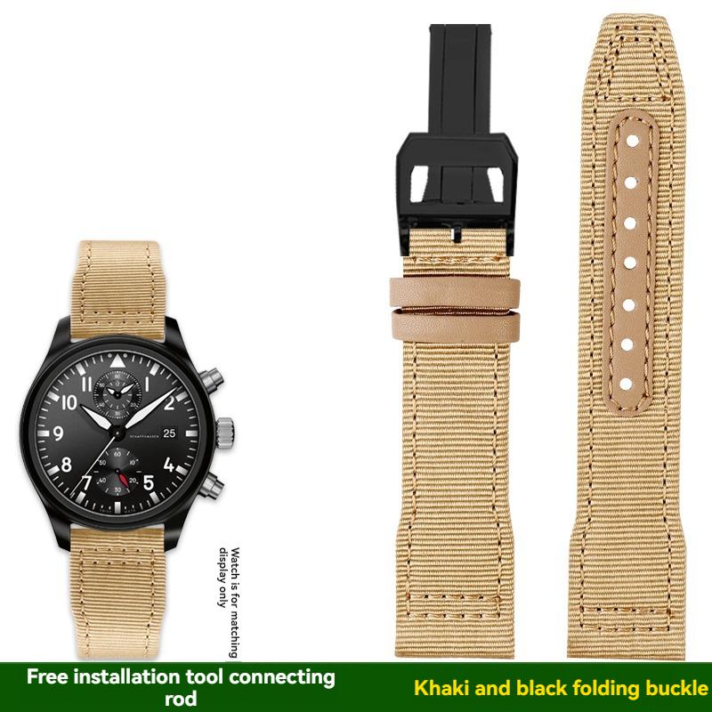 Voor IWC pilot Mark XVIII Spitfire Portugal serie outdoor sporten nylon canvas horlogeband voor heren 20 21 22MM