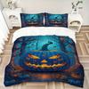 3pcs Halloween pumpkin Duvet Cover Set - Machine Washable, Includes 1 Cover and 2 Pillowcases, No Core Included yy251013127