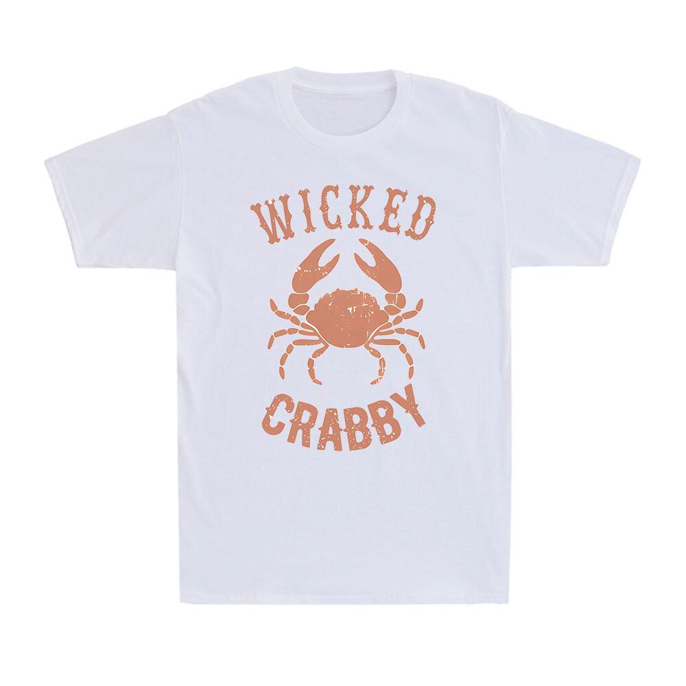 Funny Boston New England Seafood Wicked Crabby Novelty Men Cotton T-shirt S