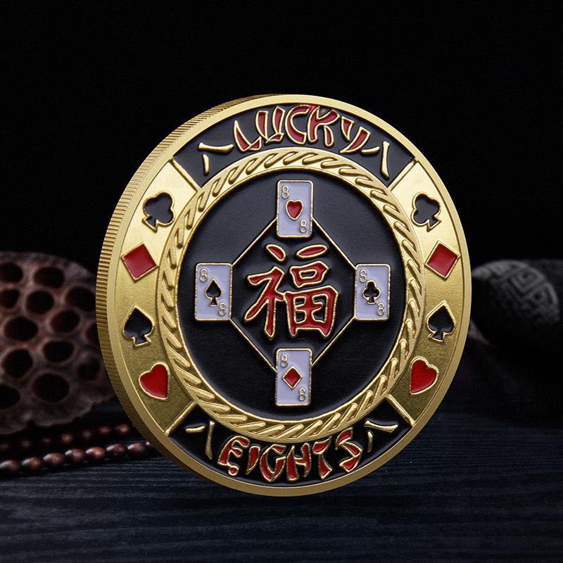 

Challenge Coins Пам’ятні монети King Лас-Вегас Покерні фішки Lucky Card Holder Collection Coins