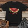 Men's Short Sleeve T-Shirt Vibrant Watermelon Slice Print Breathable Regular Fit Tee for Outdoor Activities Men Clothing