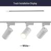 LED Spotlight Track Light Set with 1m & 0.5m Thickened Track and Connector Adapter
