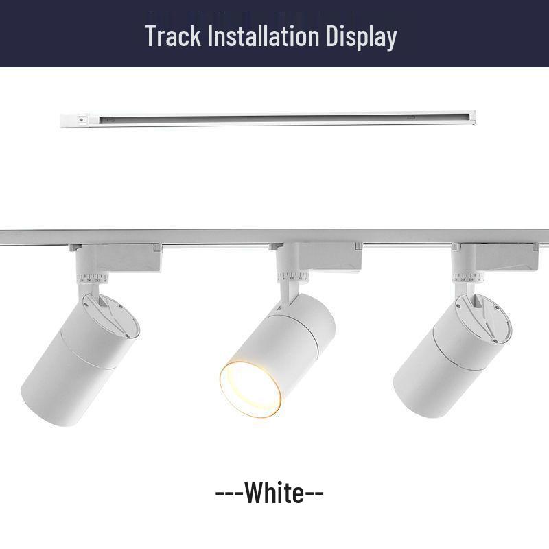 LED Spotlight Track Light Set with 1m & 0.5m Thickened Track and Connector Adapter