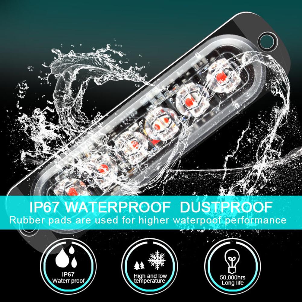 6-LED Grill Auto Stroboskop Polizei Licht Stroboskop Notfall Fernbedienung Kabellos Blinker Anzeige Warnung Stroboskop Lampe