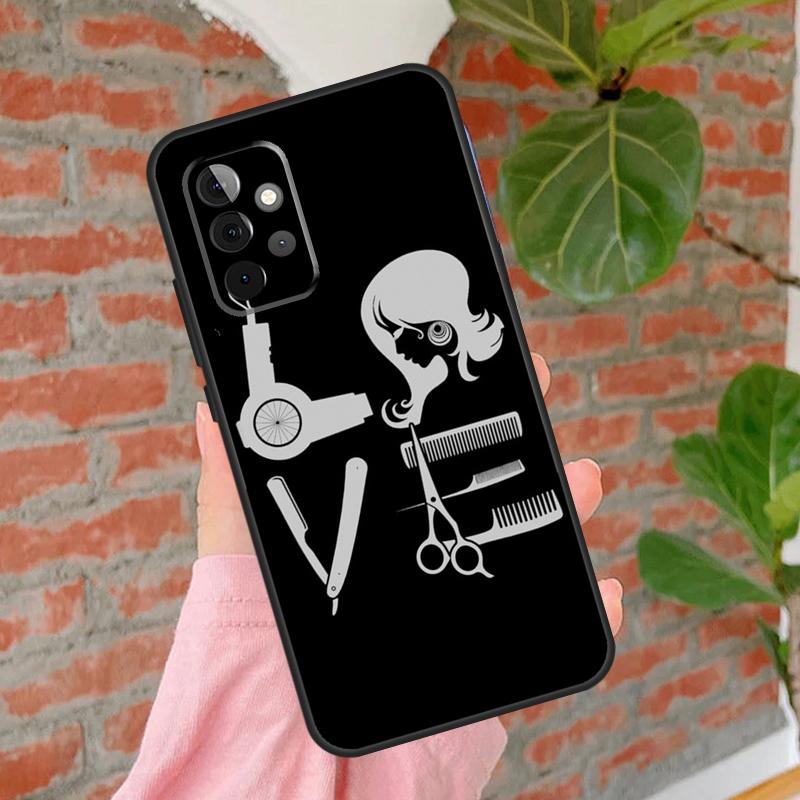 Barber Shop Hair Stylist Salon Phone Case For Samsung Galaxy A54 A34 A14 A55 A35 A25 A15 A52 A32 A12 A51 A71 A13 A33 A53