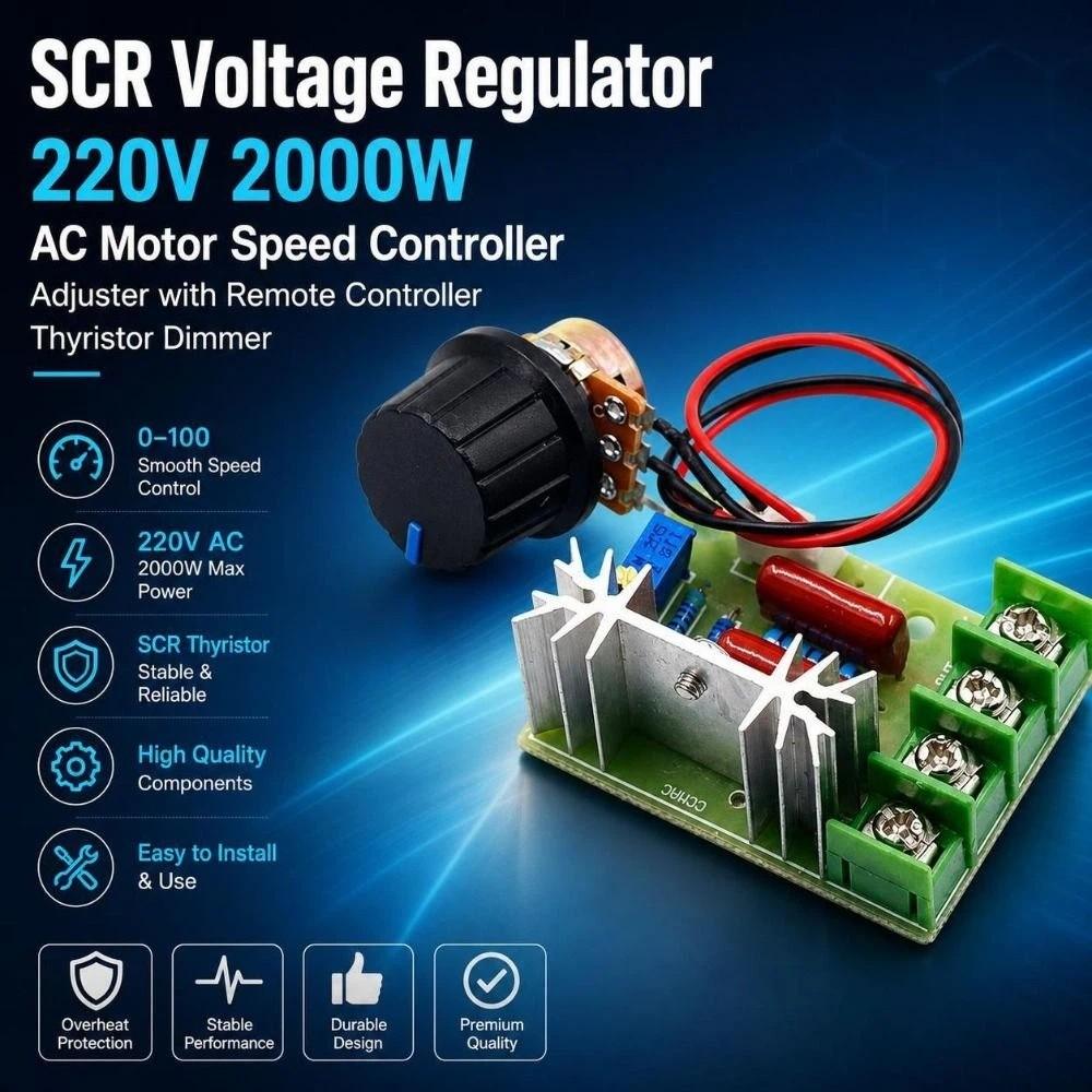 2000W SCR Voltage Regulator with Remote Controller Light Dimmer Switch  Multipurpose
