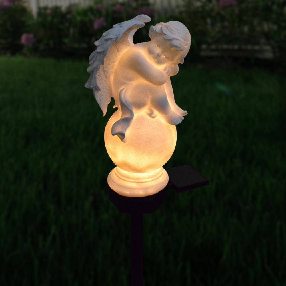 Crafts Yard Landscape Lamp Waterproof Garden Solar Angel Sculpture Wings Angel LED Solar Fairy Light for Garden Balcony Yard