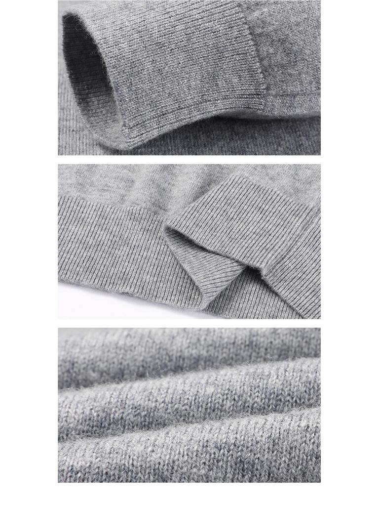 Men's 100% Pure Wool V-Neck Sweater for Autumn/Winter - Knitted All-Match Thin Top