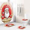 3D Digital Printing Christmas Waterproof Shower Curtain Four-Piece Bathroom Non-Slip Door Mat Bedroom Living Room Floor Mat Carpet