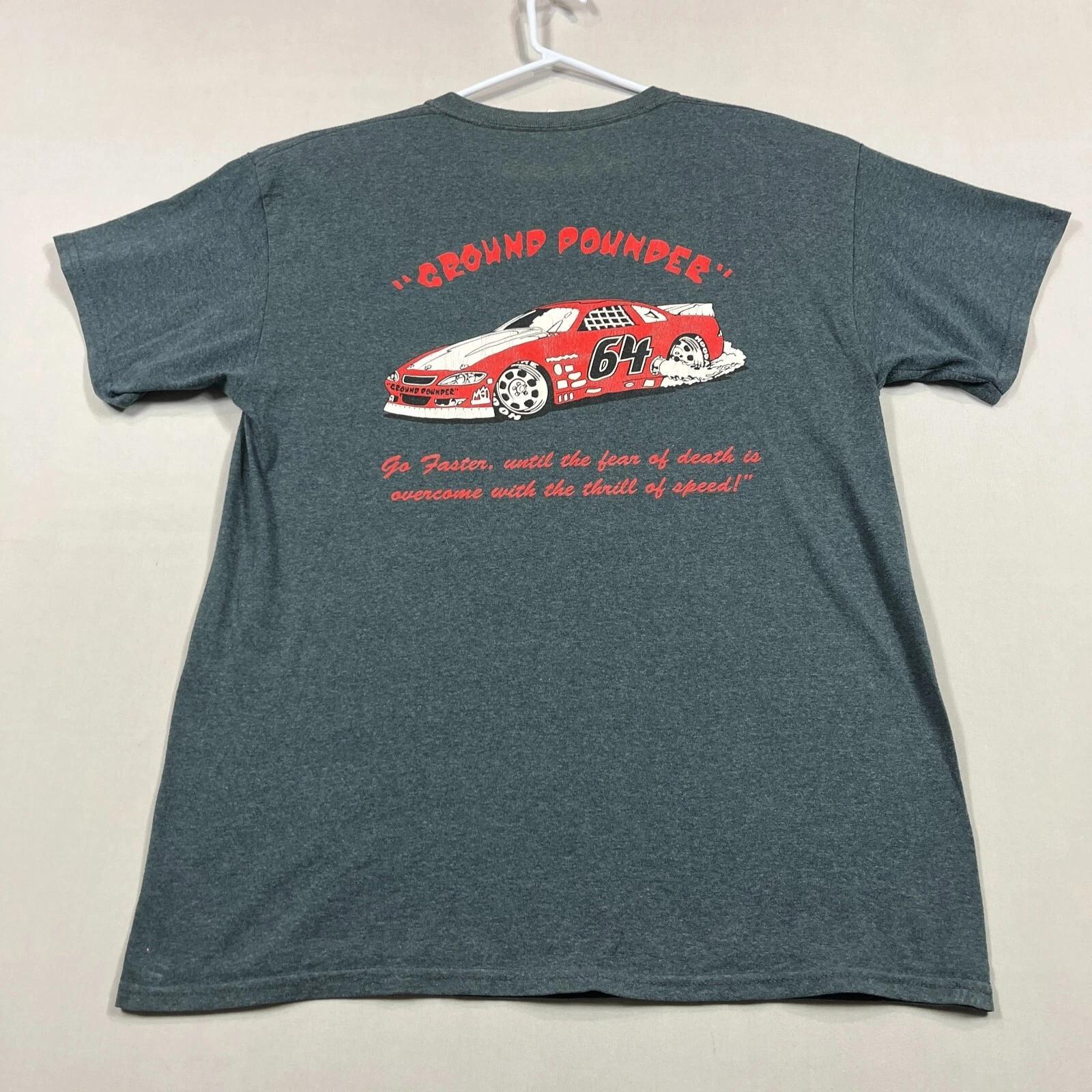 

Vintage Gildan Victory Racing Ground Pounder Cotton T Shirt Mens Large L S