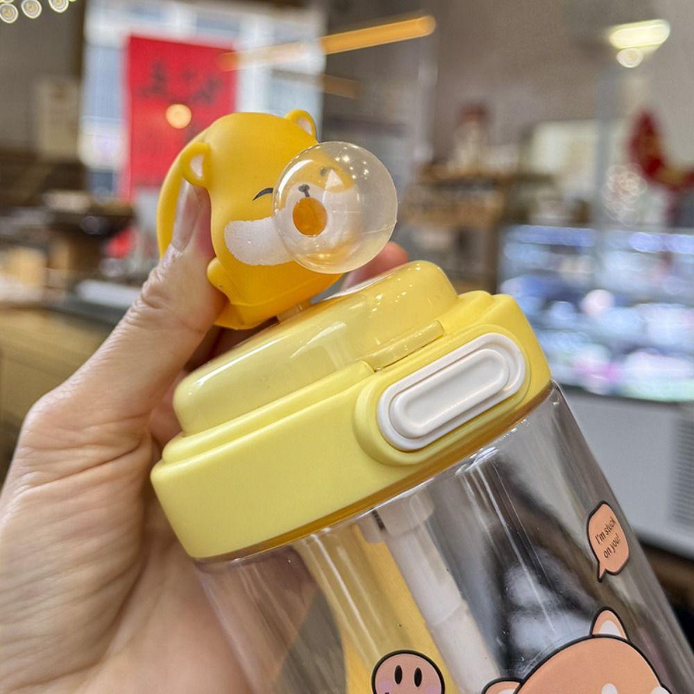 Cute Cartoon Plastic Cup Spit Bubble Capybara Drinking Bottle Sport Water Bottle  Summer