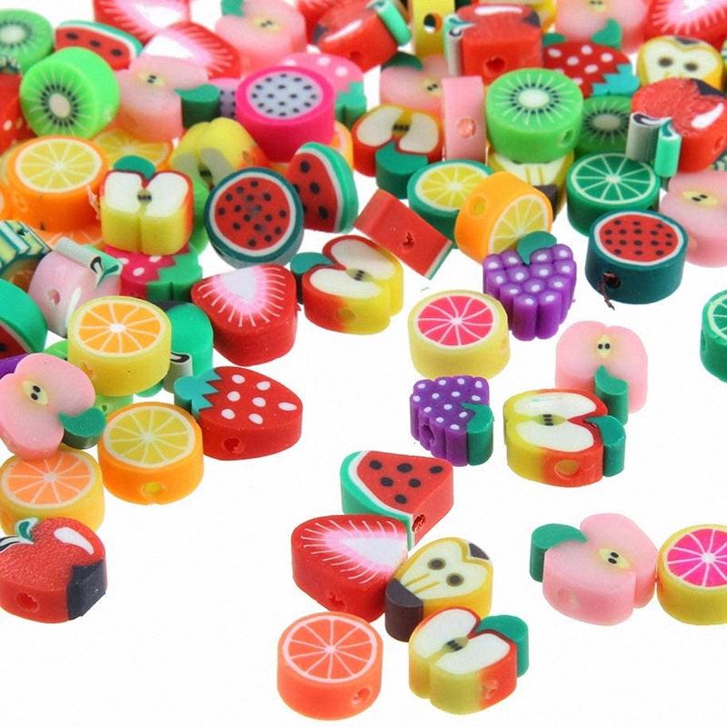 10mm Polymer Clay Beads - Fruit, Animal, Smiley Face Designs for DIY Jewelry Accessories