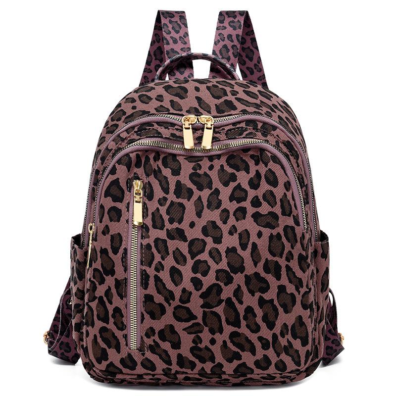 

Індивідуальна сумка з леопардовим принтом. Жіночий рюкзак. Повсякденний жіночий рюкзак фіолетовий