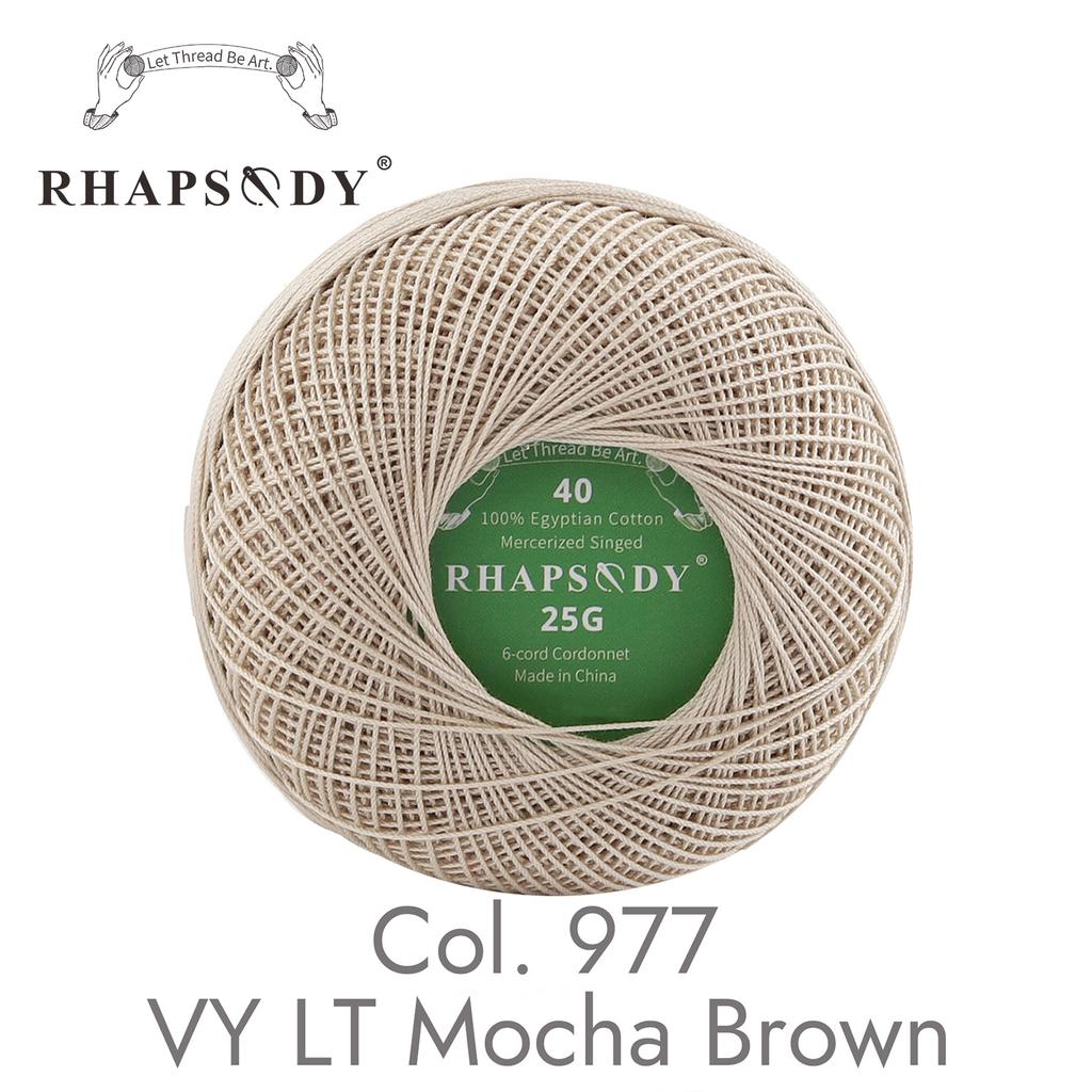 Rhapsody Premium Cotton Crochet Thread Size 40 for Tatting Needlepoint Knitting Bobbin Lace Quilting Sewing Mercerized