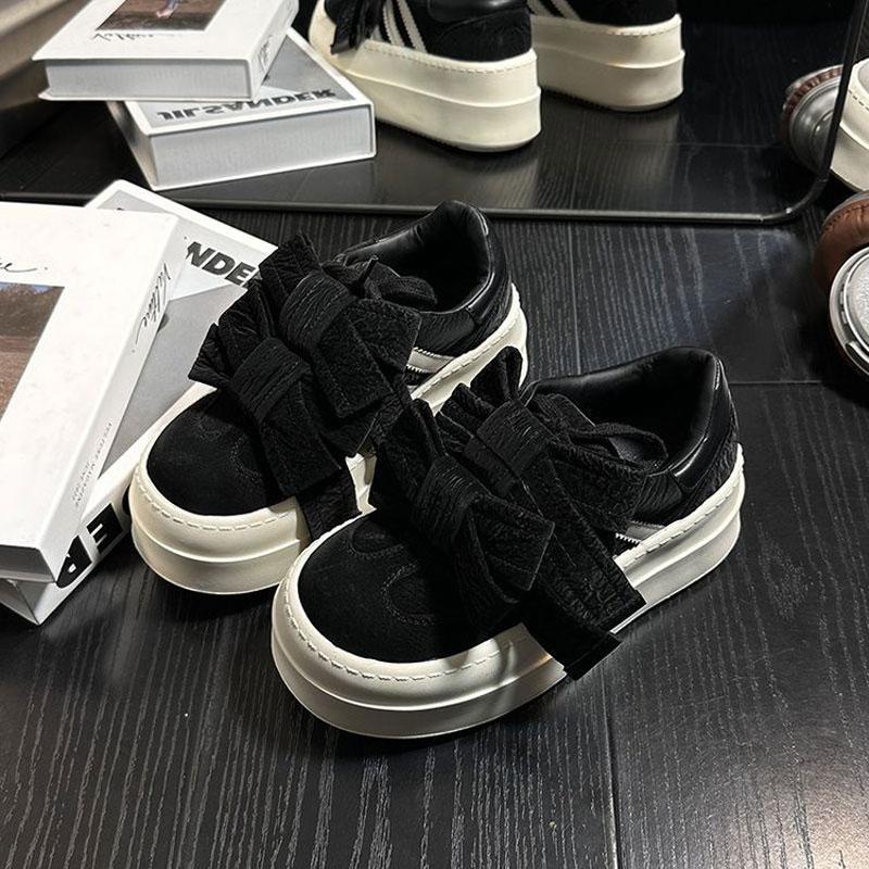 Fashion 2025 New Trend Summer Sneakers For Woman Big Bow Thick Soleplate Shoes For Woman Ladies Platform Shoes are Fashion And Casual