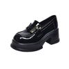 British style platform leather shoes loafers 2025 new spring and autumn small man height increase single shoes one pedal lazy shoes women